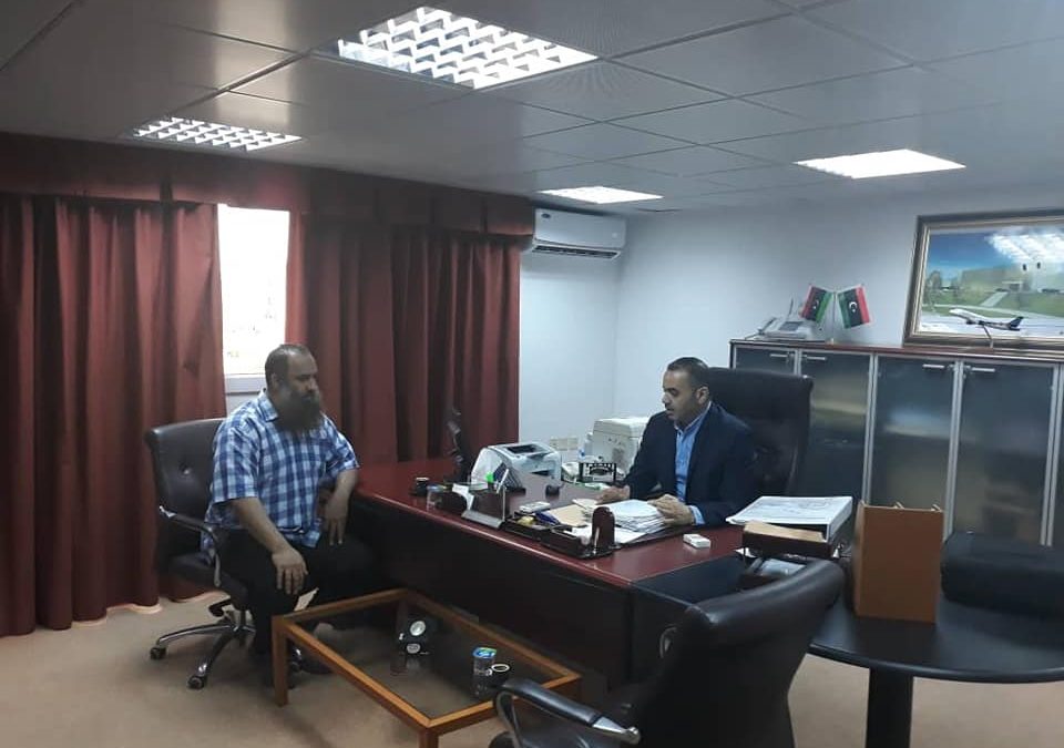 اجتماع بين المديرالعام لشركة الخدمات الأرضية الليبية ووكيل وزارة المواصلات
